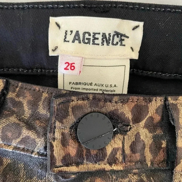 L’AGENCE Margot metallic leopard high waisted denim - Picture 6 of 11